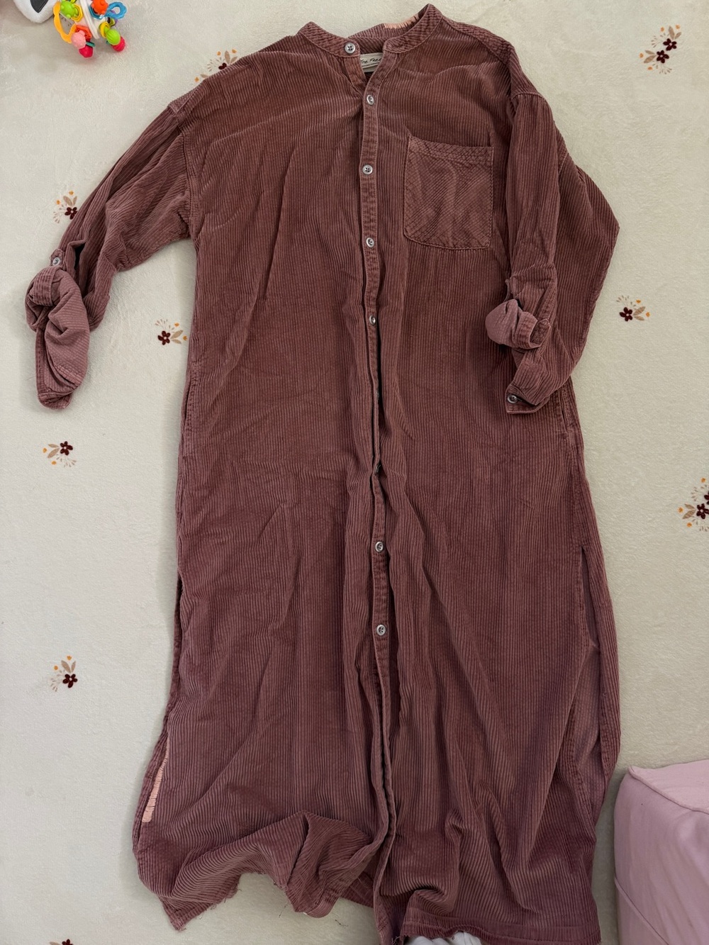 Free people maxi corduroy button down dress. NWOT